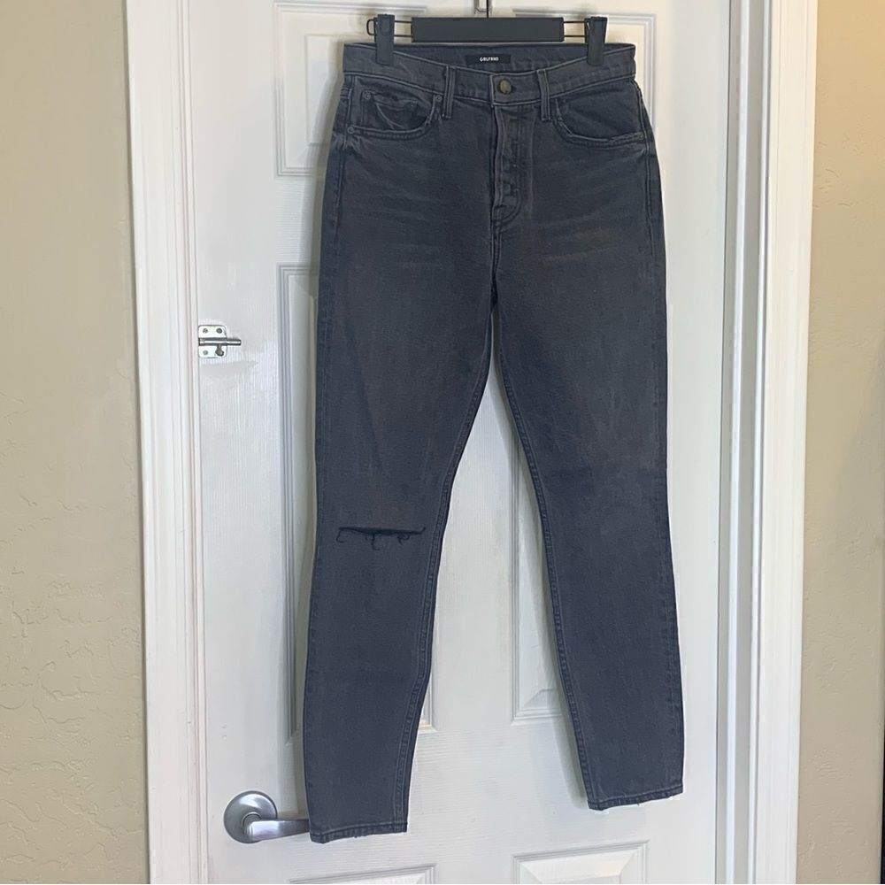 Grlfrnd Karolina High Rise Ripped Knee Black Size 27